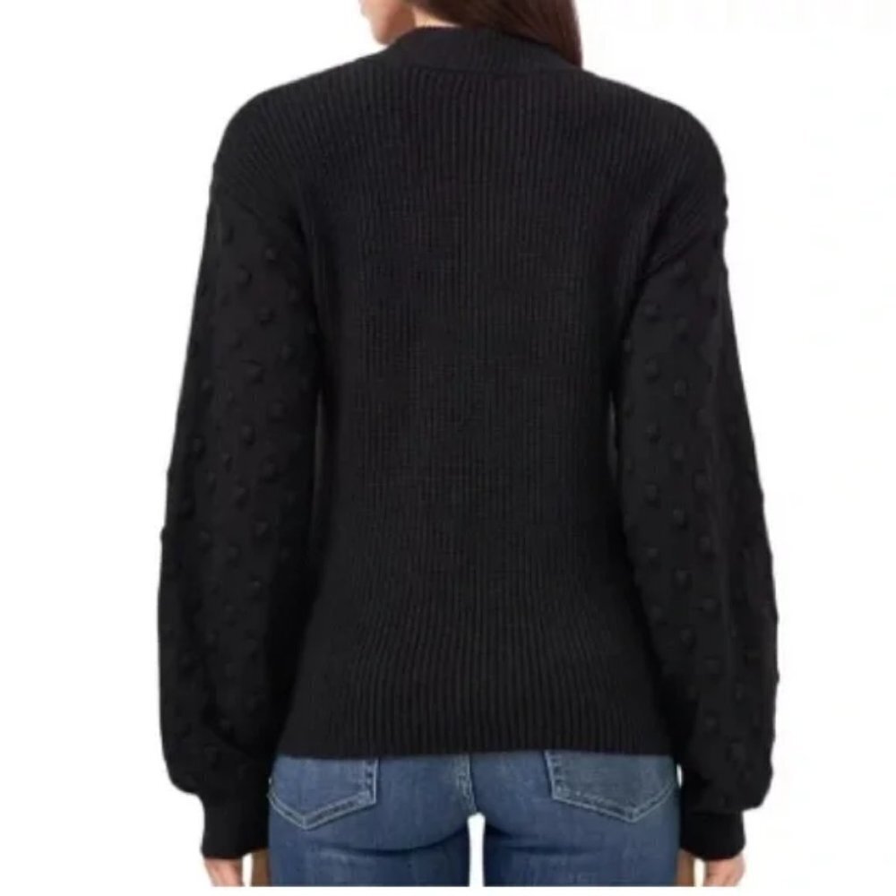 VINCE CAMUTO Rich Black Ribbed Sweater - Size Large NWT - Picture 2 of 9